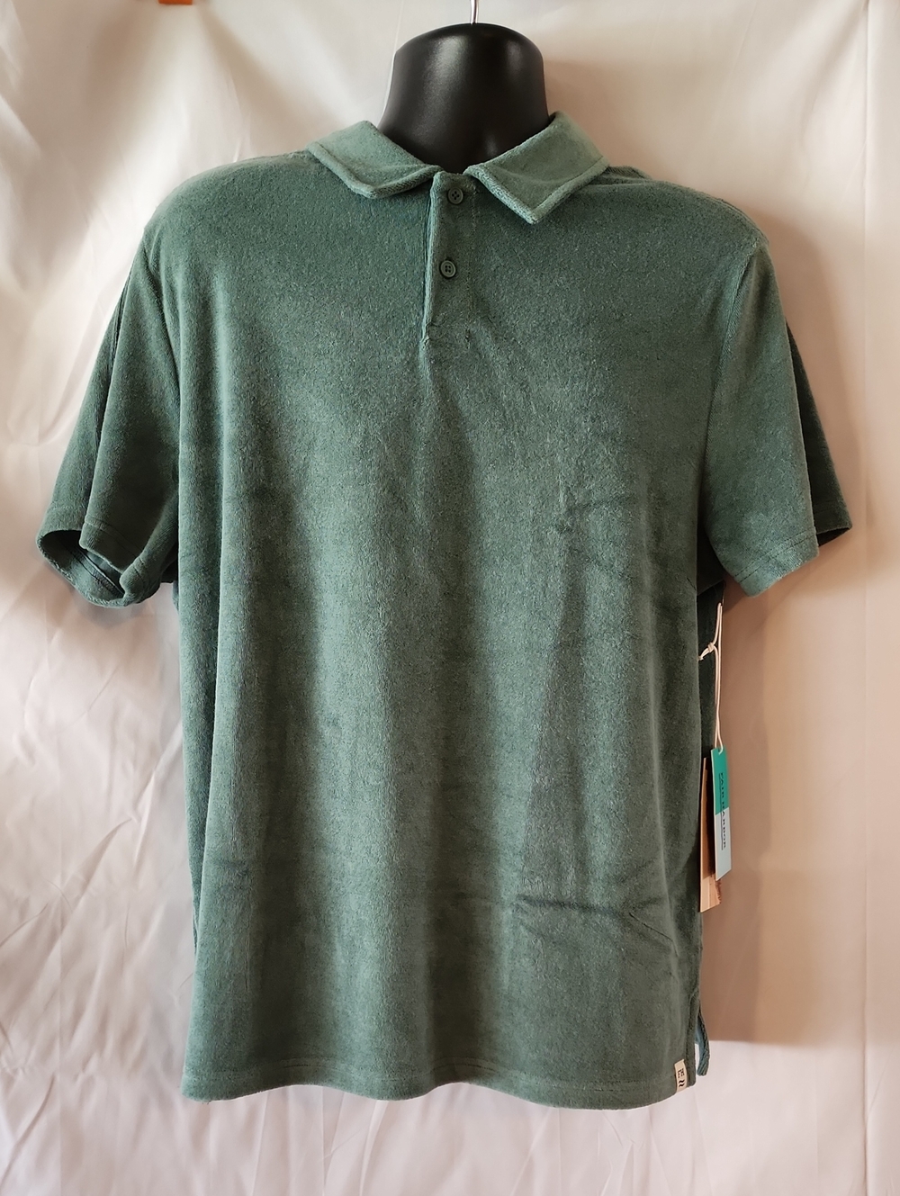 Fair Harbor The Ravello Terry Polo in Seapine Size Large Short Sleeve